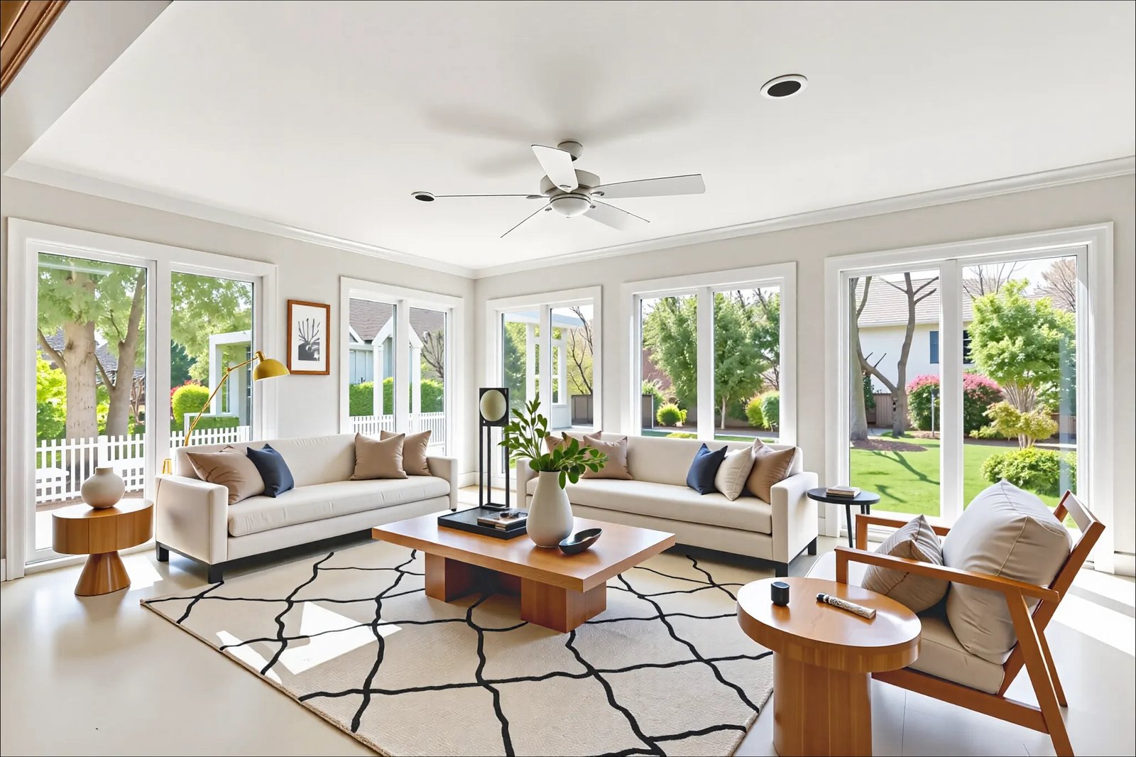 GRACO Furnished Sunroom Florida sunroom complete with custom windows by Graco Construction.