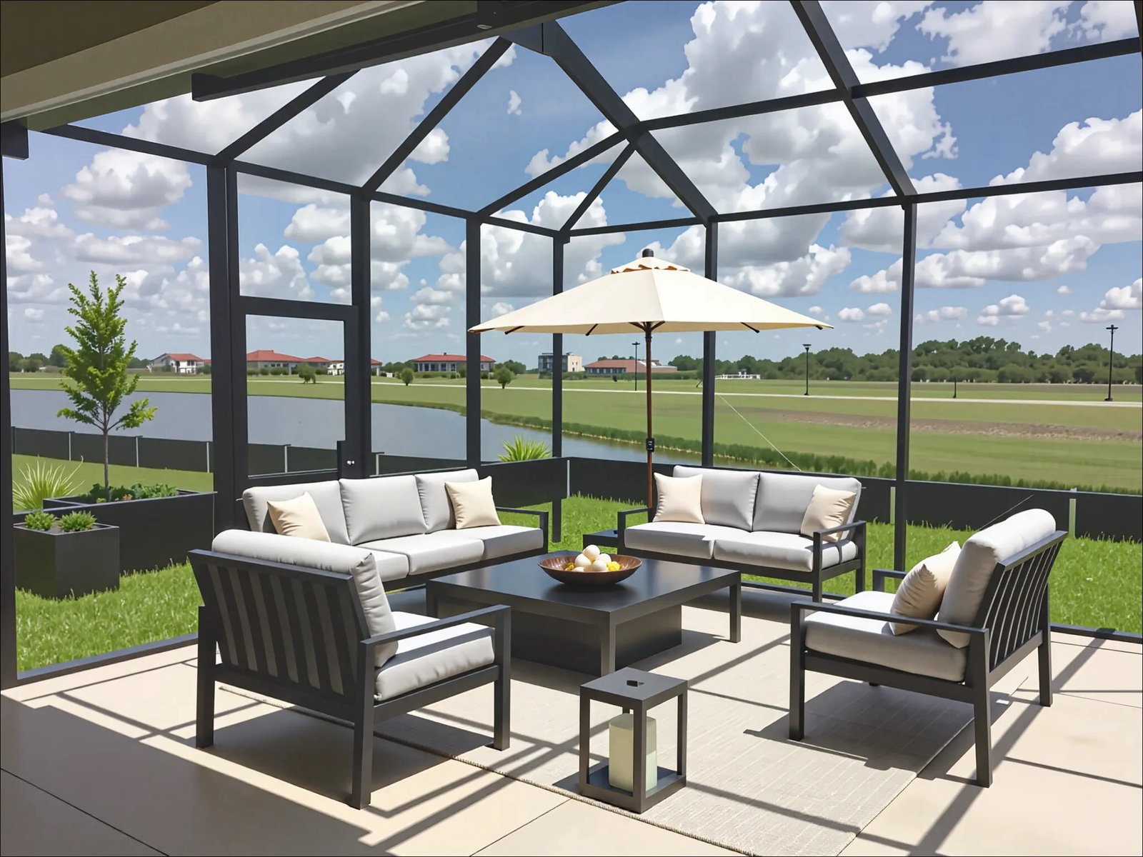 GRACO Screen Enclosure Furnished Black Furniture GRACO Screen Enclosure Furnished with Black Furniture in Brandon, FL