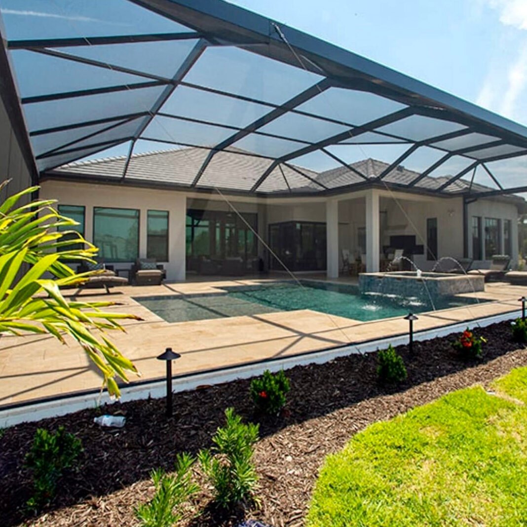 GRACO Construction Bronze Pool Enclosure with Clear Span GRACO Construction Bronze Pool Enclosure with Clear Span
